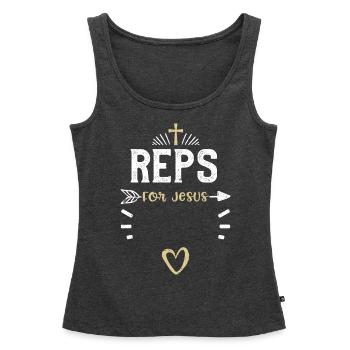 Reps For Jesus - Jesus - Women's Premium Tank Top - heather anthracite - Front - AI Model Female 180 light (180cm)