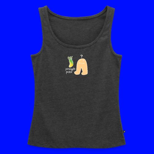 Pineapple Pickle, White Outline (tshirts) - Women's Premium Tank Top
