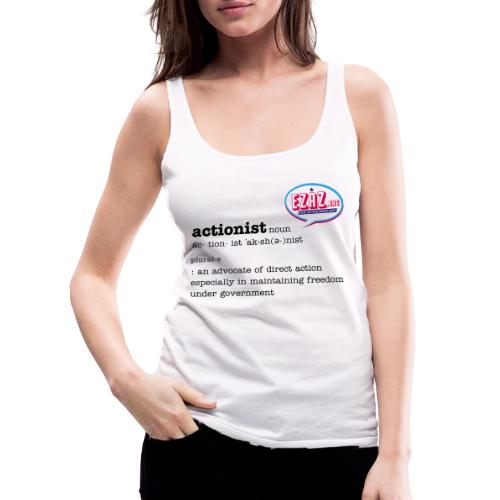 Actionist in Black ink - Women's Premium Tank Top