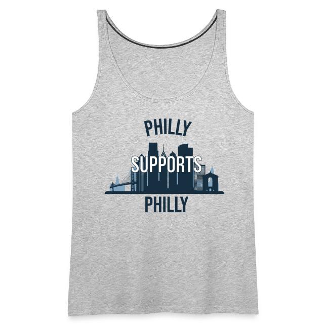 Philly Supports Philly skyline blue transparentbg