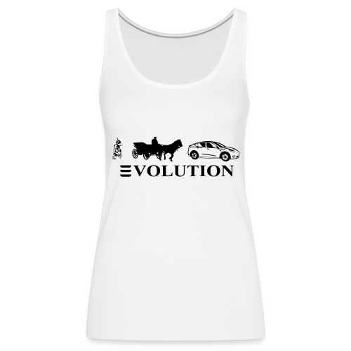 Model Y evolution caveman, horse cap, Tesla Y - Women's Premium Tank Top