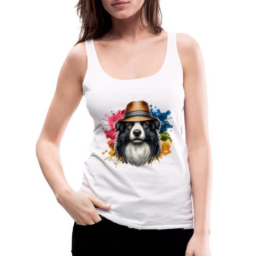 Border Collie Splash Art - Women's Premium Tank Top