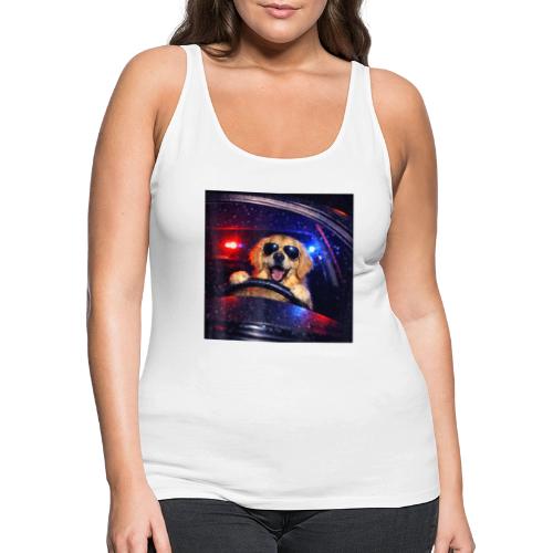 Funny Police Golden Retriever Meme Tee - Women's Premium Tank Top