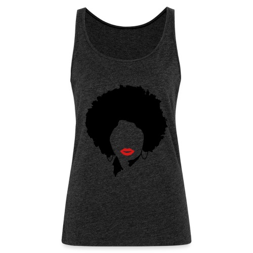 Afro with red lips - Women's Premium Tank Top