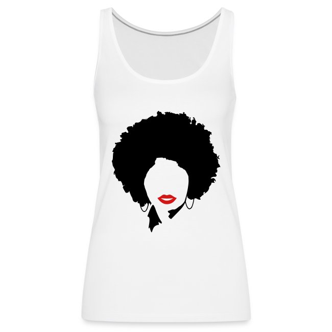 Afro with red lips
