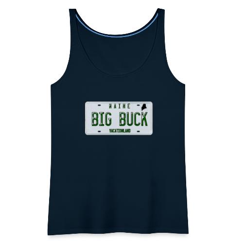 Maine LICENSE PLATE Big Buck Camo - Women's Premium Tank Top