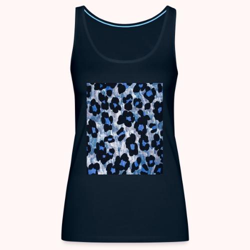 blue ank black leopard pattern - Women's Premium Tank Top
