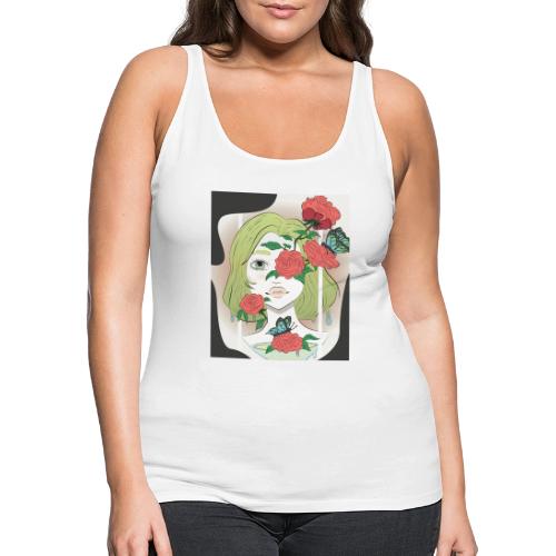Girl with Rose Vine - Women's Premium Tank Top