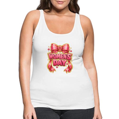 Cute Pink Bow Women’s Day Feminist Symbol - Women's Premium Tank Top