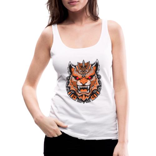 Tribal Demon Wolf Mask - Women's Premium Tank Top