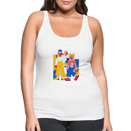 Bold Geometric Duo Pop Art - Women's Premium Tank Top