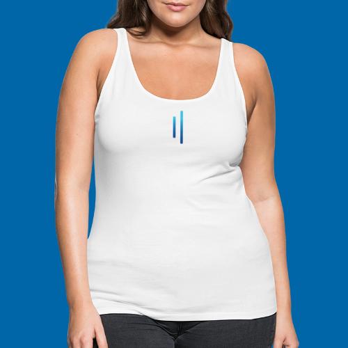 White + Blue Gradient Logo - Women's Premium Tank Top