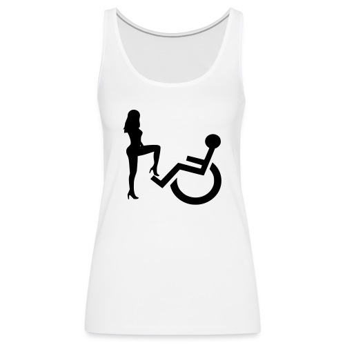Sexy dame vs rolstoel gebruiker. Humor shirt # - Women's Premium Tank Top