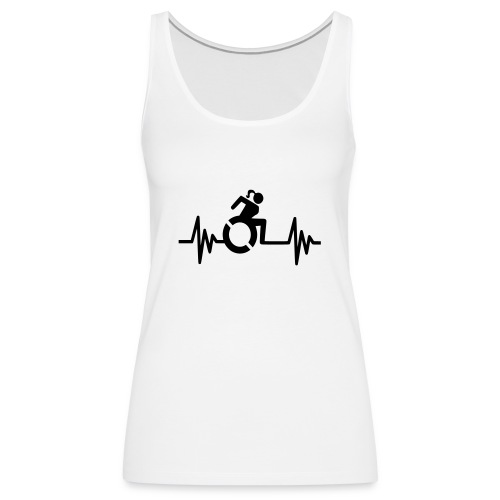 Wheelchair girl with a heartbeat. frequency # - Women's Premium Tank Top