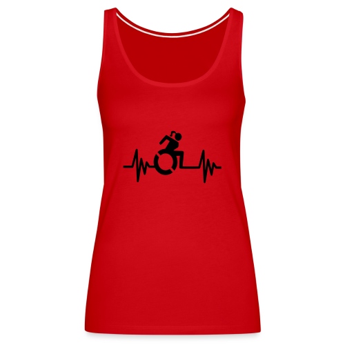Wheelchair girl with a heartbeat. frequency # - Women's Premium Tank Top
