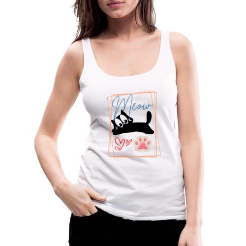 Meow Cat Paw Cute Kitty Lover Design - Women's Premium Tank Top