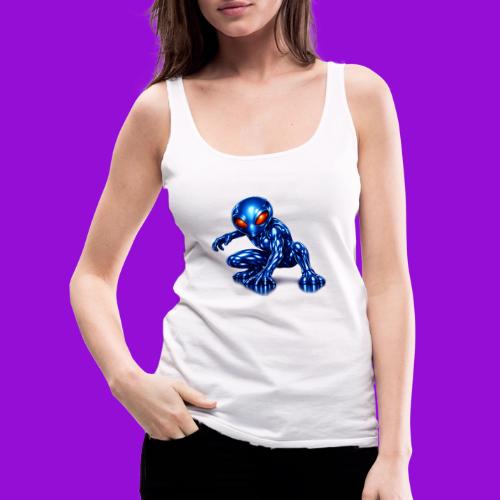 Blue Alien Crouch - Women's Premium Tank Top