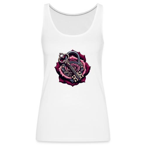 You Hold the Key to My Heart Rose Lock T-Shirt - Women's Premium Tank Top