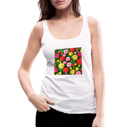Floral print, colors in rose flowers, nature - Women's Premium Tank Top