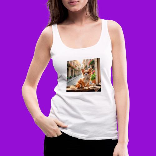 Morning coffee Chihuahua - Women's Premium Tank Top