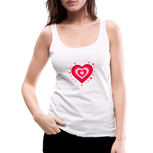 Layered Red & Pink Heart – Cute Valentine Love - Women's Premium Tank Top