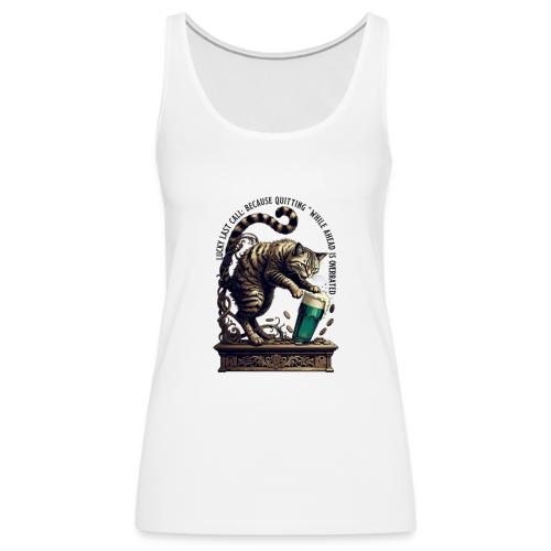 Lucky Last Call Cat Graphic Tee - Women's Premium Tank Top