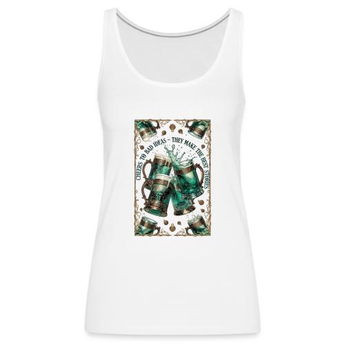 Cheers to Bad Ideas Tankards Graphic Tee - Women's Premium Tank Top