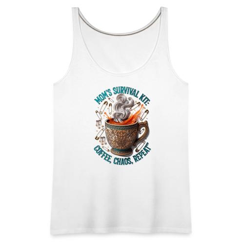 Mom's Survival Kit Tee | Coffee Chaos - Women's Premium Tank Top