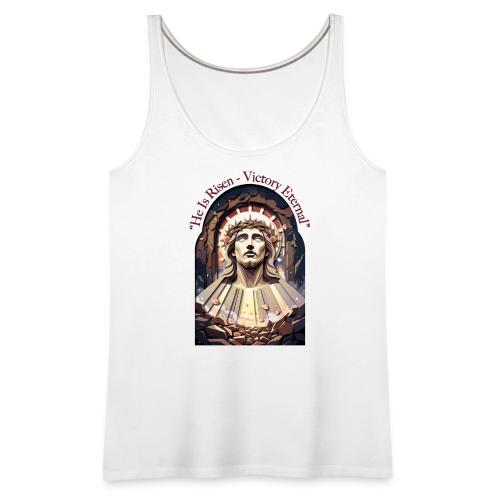 Easter He Is Risen Face of Christ T Shirt, Gift - Women's Premium Tank Top