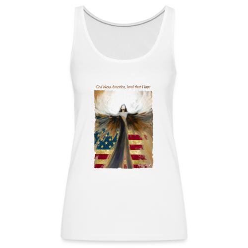 God bless America Angel_Strong color_Brown type - Women's Premium Tank Top