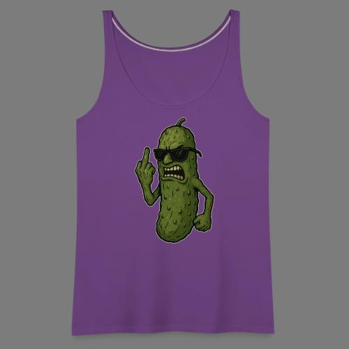 Angry Pickle Flipping the Bird - Women's Premium Tank Top