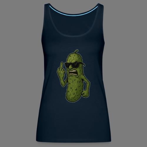 Angry Pickle Flipping the Bird - Women's Premium Tank Top