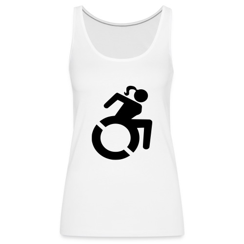 Wheelchair woman symbol. lady in wheelchair - Women's Premium Tank Top