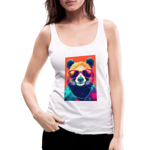 Panda in Pink Sunglasses - Women's Premium Tank Top