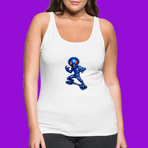 Angry Blue Alien - Women's Premium Tank Top