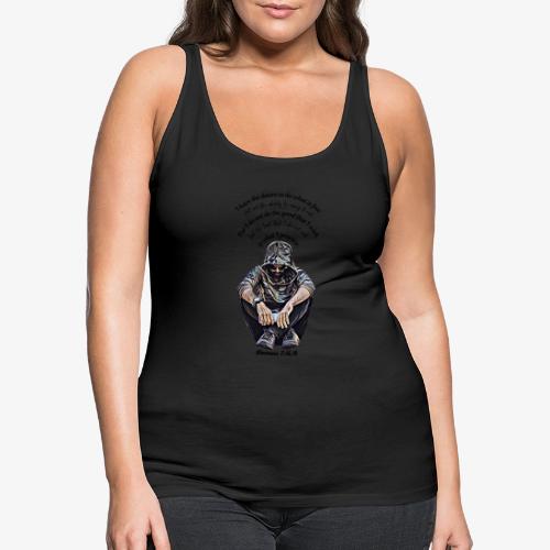 Hooded Man Color Pencil Sketch Drawing Scripture - Women's Premium Tank Top