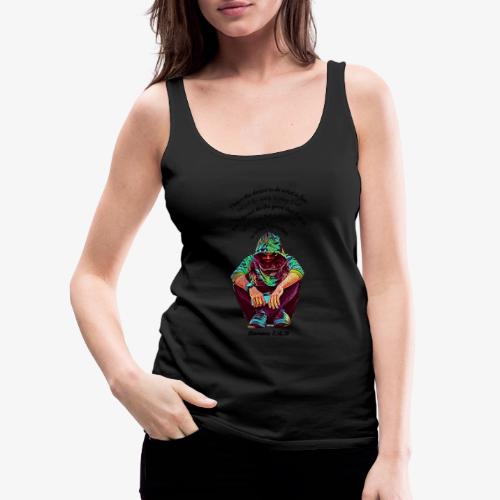 Hooded Man Color Pencil Sketch Drawing Scripture - Women's Premium Tank Top