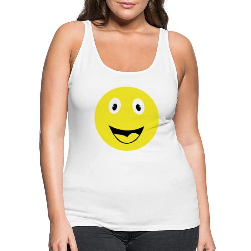 Yellow Happy Face Print - Women's Premium Tank Top