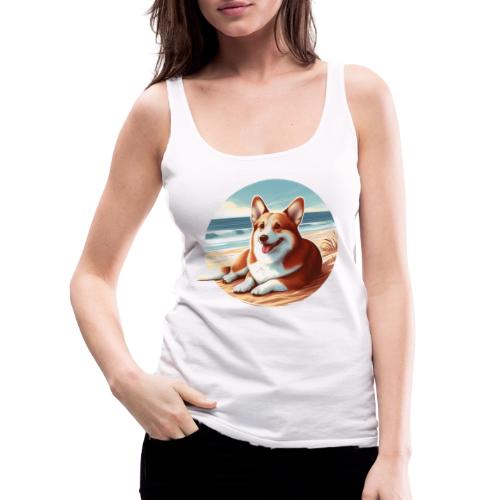 Cute Welsh Corgi Drawing - Women's Premium Tank Top
