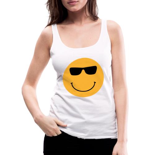 Orange Face with Sunglasses - Women's Premium Tank Top