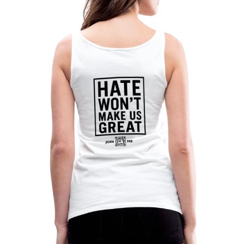 Hate (black, back-facing) - Women's Premium Tank Top