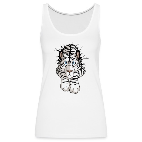 STUCK Tiger White (double-sided) - Women's Premium Tank Top