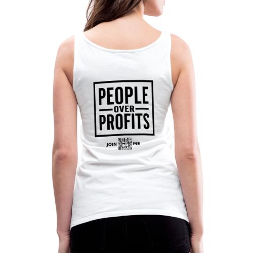 People Over Profits (black, back-facing) - Women's Premium Tank Top