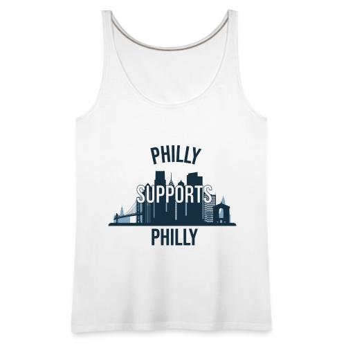 Philly Supports Philly skyline blue transparentbg - Women's Premium Tank Top