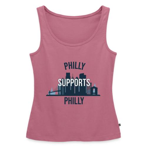 Philly Supports Philly skyline blue transparentbg - Women's Premium Tank Top