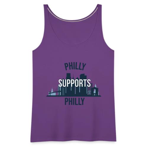 Philly Supports Philly skyline blue transparentbg - Women's Premium Tank Top