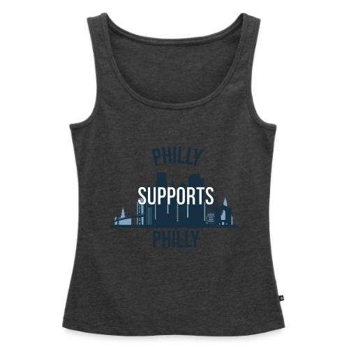 Philly Supports Philly skyline blue transparentbg - Women's Premium Tank Top