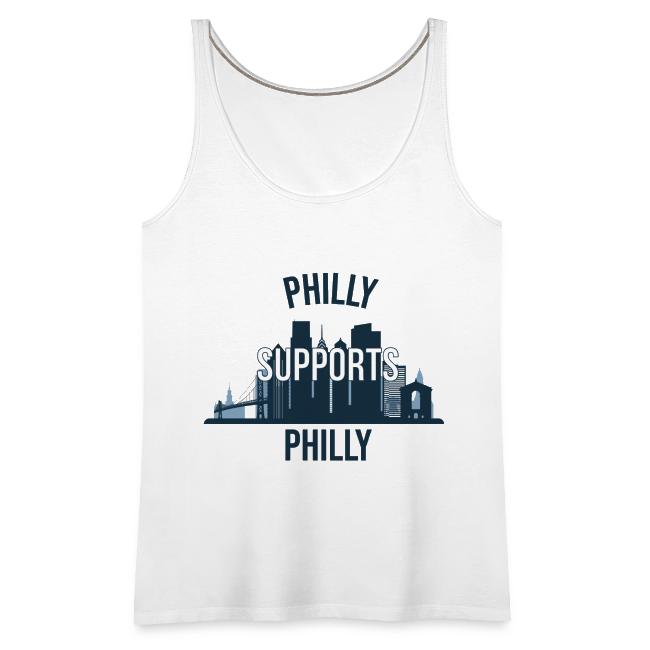 Philly Supports Philly skyline blue transparentbg