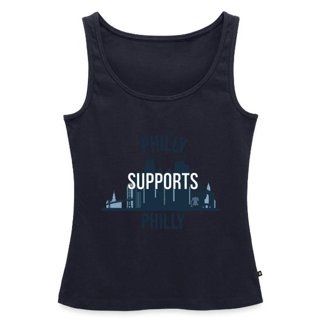 Philly Supports Philly skyline blue transparentbg