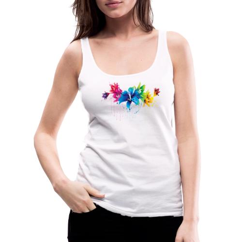 Flowers Multicolor Rainbow - Women's Premium Tank Top